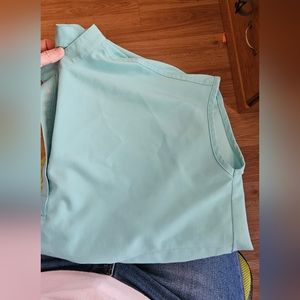 Figs set Rafaela top medium and pants large petite aqua color
